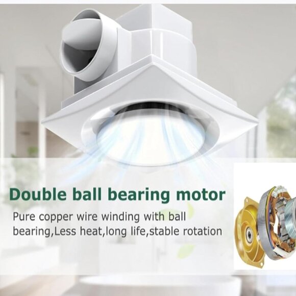 Nalle Ventilation Fans Bathroom Exhaust Fan with Light 9.6 inch Panel 6000K 12W - Picture 3 of 7